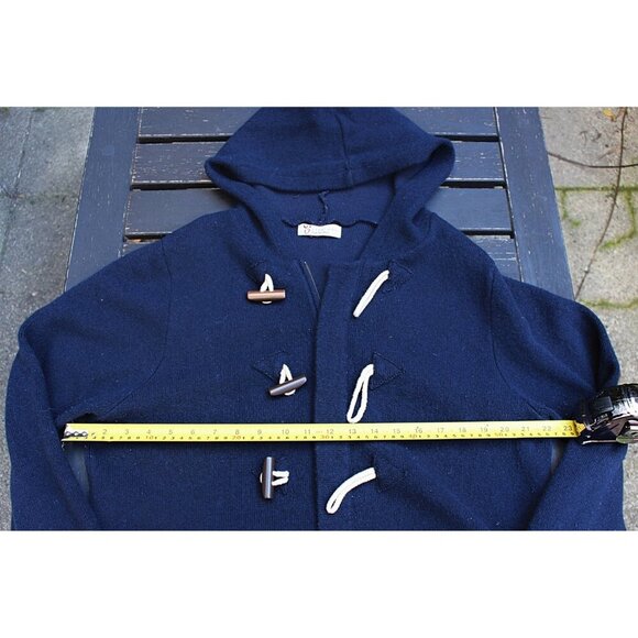 Zara Man - Men's Wool Blend, Full Zip Toggle Hoodie in Navy, size XL - Picture 7 of 11